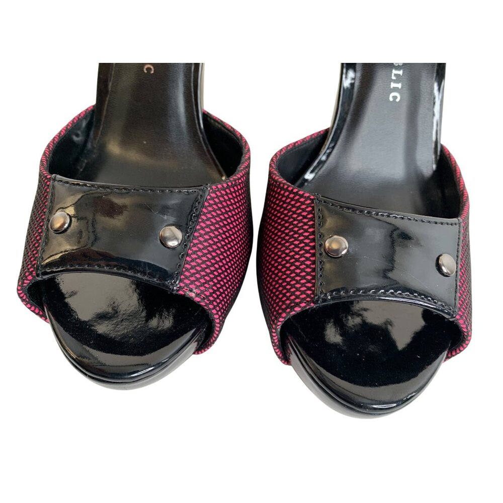 Rock & Republic Black & Pink Open Toe Stiletto Platform Heels Size 8.5 M EUC - Picture 14 of 14